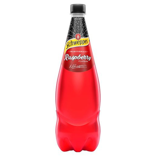 SCHWEPPES RASPBERRY SOFT DRINK 1.1L (Carton of 12)