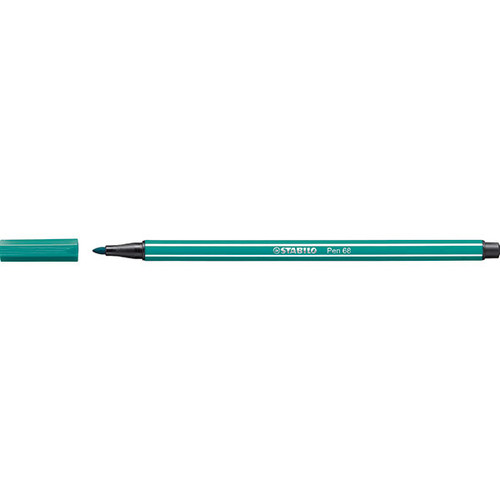 STABILO PEN 68 FIBRE TIP PEN TURQUOISE BLUE (BOX OF 10)