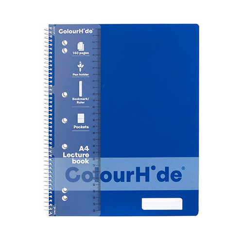 COLOURHIDE LECTURE BOOK A4 140PG CLASSIC BLUE