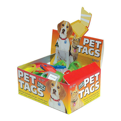 KEVRON ID33 PET TAGS ASSORT DISP BOX 100