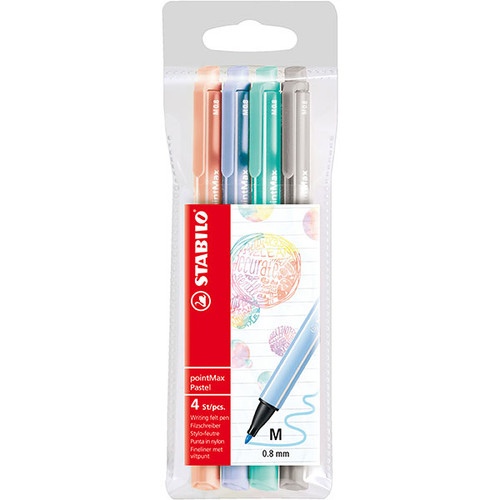 STABILO POINTMAX FINELINER ASSORTED PK4