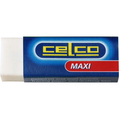 CELCO MAXI ERASER For Coloured & Lead Pencils, Box of 100