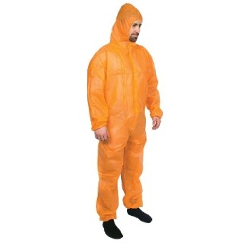 Orange Disposable Coveralls 100% Polypropylene Medium