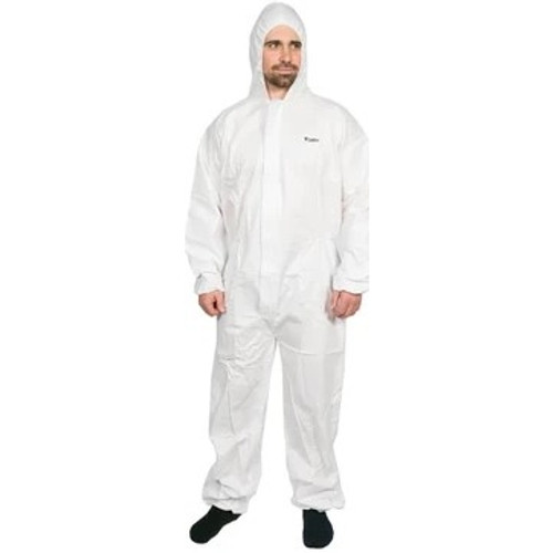 Genuine High Calibre Disposable Coveralls SMS Type 5-6 White Large