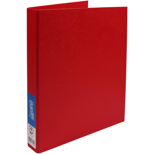 Bantex Standard Ring Binder PP A4 4D Ring 25mm – Red (1334-09)