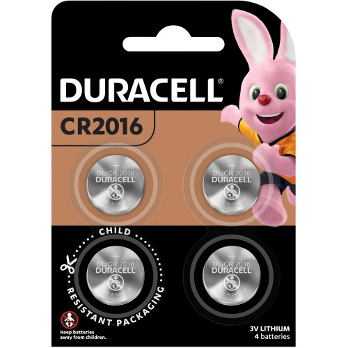 Duracell Speciality Lithium Button Battery 2016 Pack Of 4