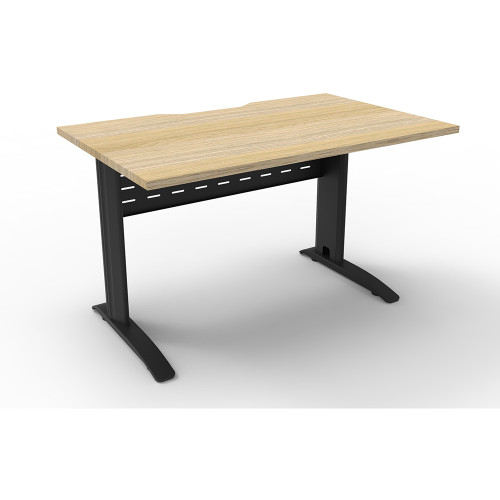 Rapidline Deluxe Rapid Span Straight Desk 1200W x 750D x 730mmH Natural Oak/Black