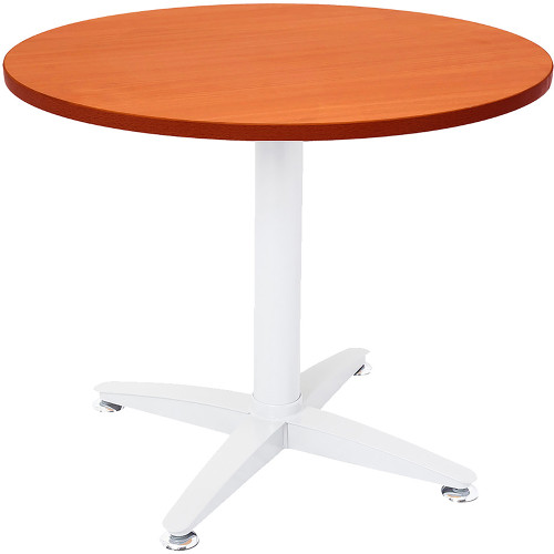 Rapidline 4 Star Round Table 900D x 730mmH Cherry Top White Base