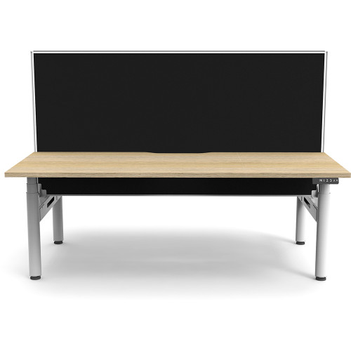 Rapidline Halo+ Back to Back Workstation + Screen 2 Person 1200mmW Oak/White