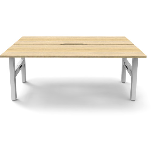 Rapidline Boost Static Back To Back Workstation 2 Person 1200Wx1500Dx730mmH Oak/White