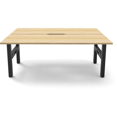 Rapidline Boost Static Back To Back Workstation 2 Person 1800Wx1800Dx730mmH Oak/Black