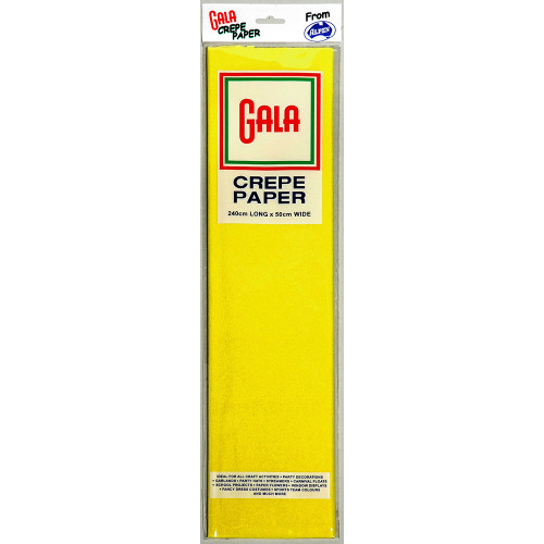 Alpen Gala Crepe Paper 240 x 50cm Canary Pack Of 12
