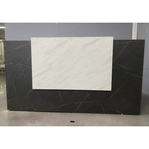 Sorrento Reception Counter 2100W x 840D x 1150mmH Marble And Charcoal, Counter only, Return to be purchased seperately
