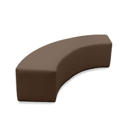 K2 Marbella Monash Junior Quarter Round Ottoman 1200mmW Dark Brown PU Leather