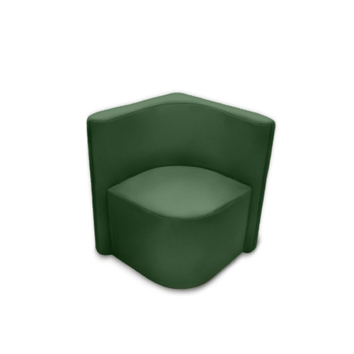 K2 Marbella Columbus Curved Square Corner Chair With Low Back Green PU Leather
