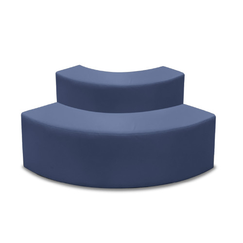 K2 Marbella Drake Convex 2 Seater Chair With Low Back 800W x 670D x 800mmH Blue PU