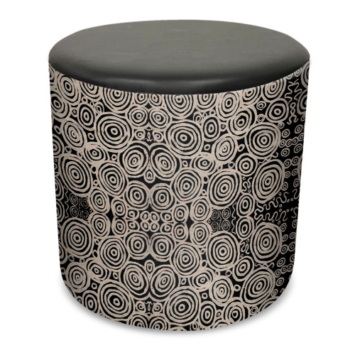 K2 Orange Dust Eva Round Ottoman 450mm Diameter Black Dots