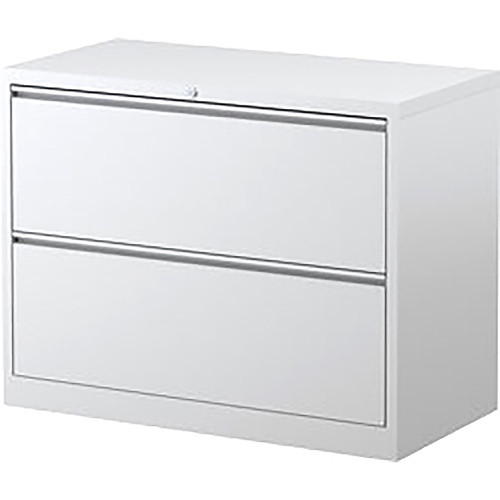 Steelco Lateral Filing Cabinet 2 Drawer 915W x 463D x 710mmH Silver Grey