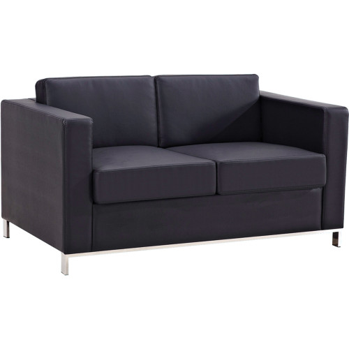 Plaza Lounge 2 Seater 1400W x 790D x 740mmH Black PU