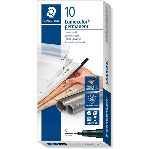 Staedtler 313 Lumocolor Permanent 0.4mm Superfine Pen - Black, Each