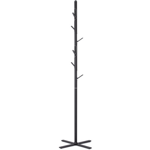 Kolo Coat Stand - Finished In Black Powdercoat With Black Poly Foldaway Hooks And Top Cap 500mm W x 500mm D x 1730mm H