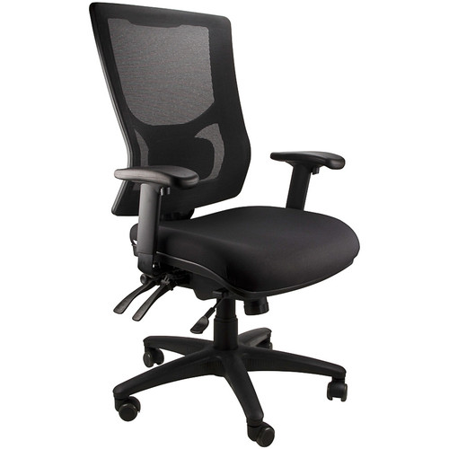 Seville High Back Clerical Mesh Back  Chair With Arms Black, 135KG Rat