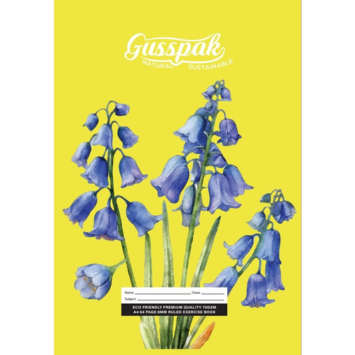 Gusspak Premium Exercise Book A4 8mm Ruled 64 Page with Red Margin FSC 70gsm