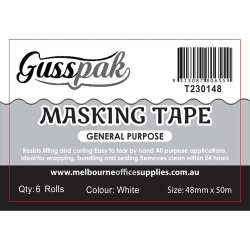 GUSSPAK MASKING TAPE 48mm x 50m - 6 Rolls