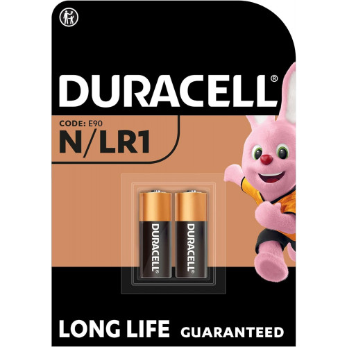 Duracell 1.5V Alkaline Battery Size N LR1 Pack of 2