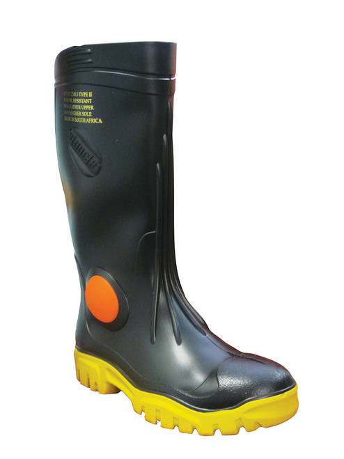 Stimela 'Foreman' Black Gumboot With Safety Toe - Size 8 Pair