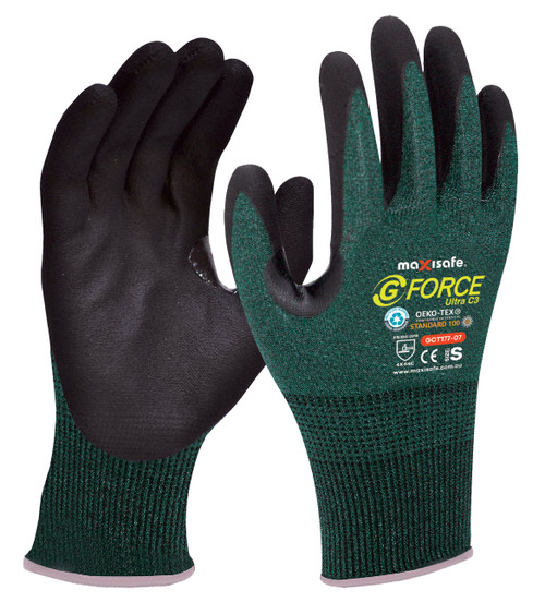 G-Force Ultra Cut C Resistant Thin Nitrile Coated Glove, XL Pair