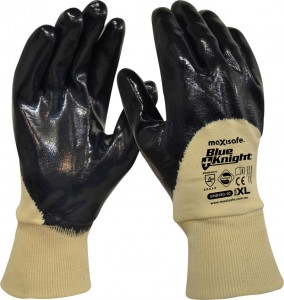 Blue Knight Nitrile 3/4 Dipped Glove, Knit Wrist , Large Pair