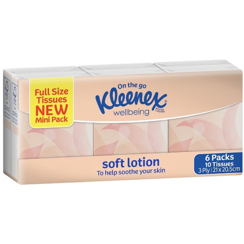 Kleenex Soft Lotion Pocket Tissues, Pack of 6