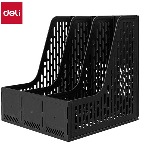 DELI SECTIONED MAGAZINE RACKS Black 3 Section