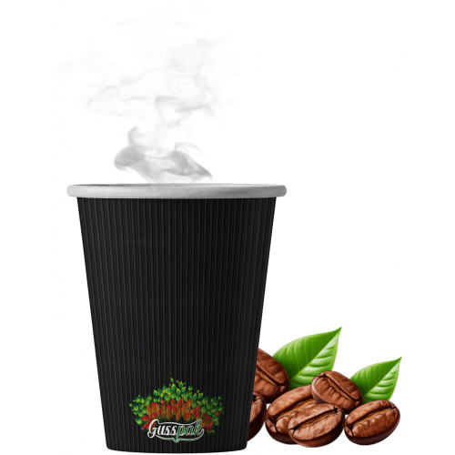 Gusspak 16oz (480ml) Double Wall Black Ripple Premium Hot/Cold Cup Box Of 500