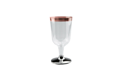 200ml Wine Glass With Rose Gold Rim, Pack of 6