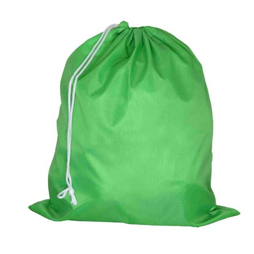 Polyester Corded Drawstring Bag - 35 x 41 cm - Green