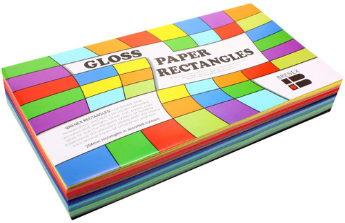 Brenex Gloss Rectangles 250 x 125mm Assorted, Pack of 360 Sheets (80195)