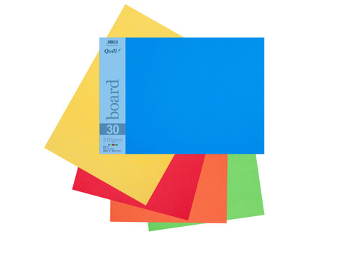 Quill Coloured Board 210gsm A3 - Bright Assorted, Pack of 15 (95334)