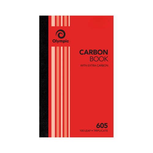 Olympic Carbon Triplicate Feint Ruled No.605 200 x 125mm 100 Leaf (142784)