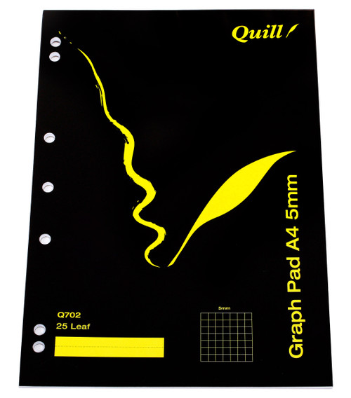 Quill Graph Pad 70gsm A4 5mm 25 Leaf - White