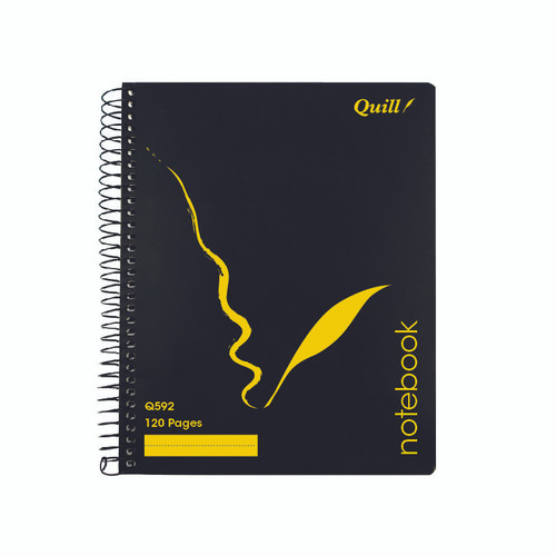 Quill Q Series Notebook 70gsm PP 222 x 178mm 120 Pages - Black