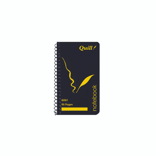 Quill Q Series Notebook 70gsm PP 147 x 87mm S/O 96 Pages - Black