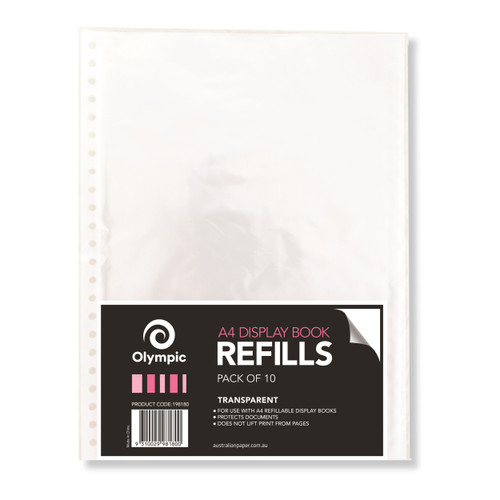 Olympic Display Book Refills A4, Pack of 10 (198180)