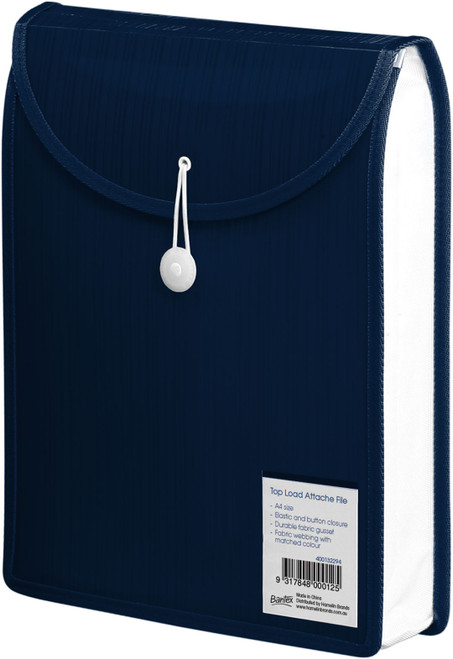 Bantex Top Load Attache File A4 - Navy