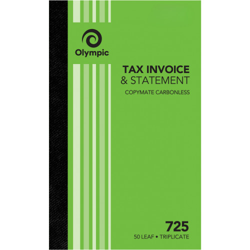 Olympic Carbonless Triplicate Invoice Statement No.725 200 x 125mm 50 Leaf (142801)