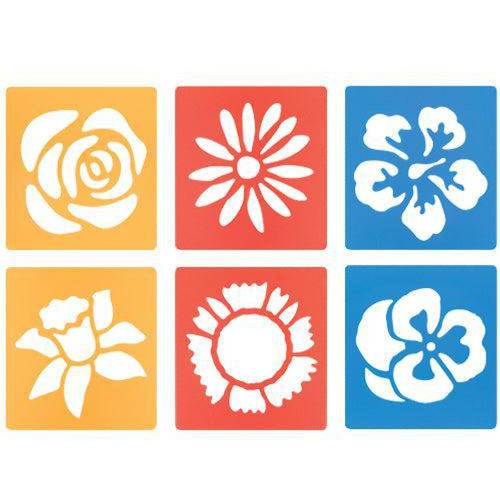 Flower Stencils 15.2 x 15.2cm Pack of 6