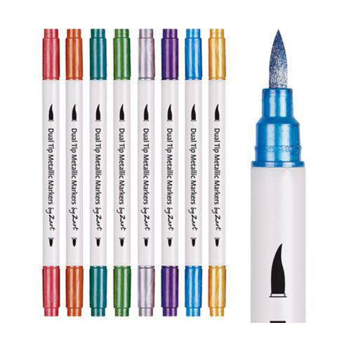 Dual Tip Metallic Coloured Markers Pack of 8 ** ETA 14/8/2026 **