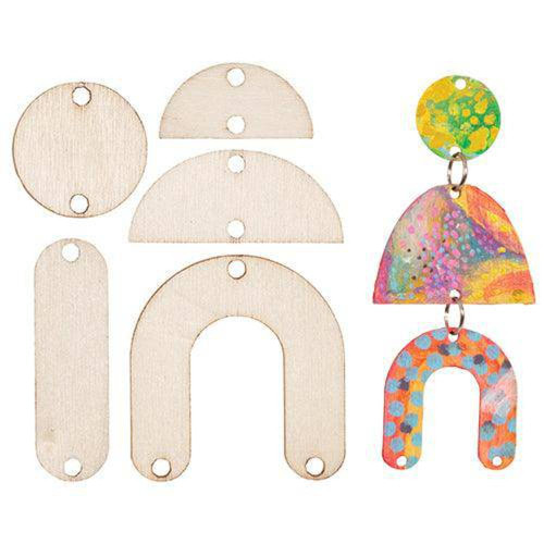 Wooden Earring Drop Pieces Pack of 90