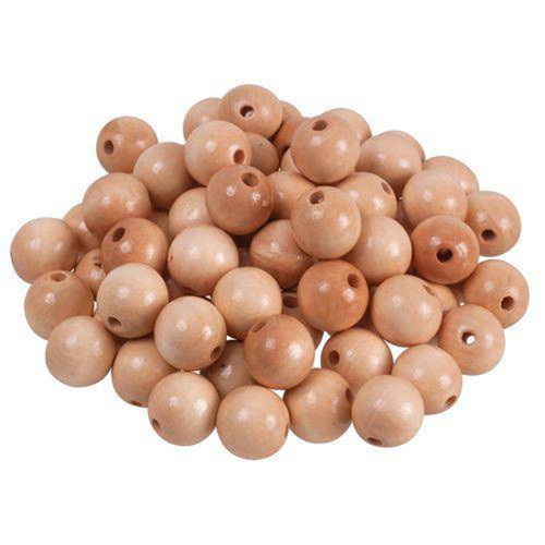 Beads Wooden Natural Pack of 100 - 25mm